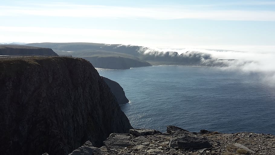 north cape, rock, cliff, coast, water, scenics - nature, sea HD wallpaper