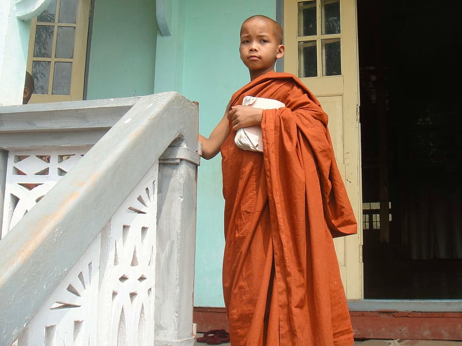 monk, myanmar, religion, buddhism, burma, child, boy, monastery, HD wallpaper