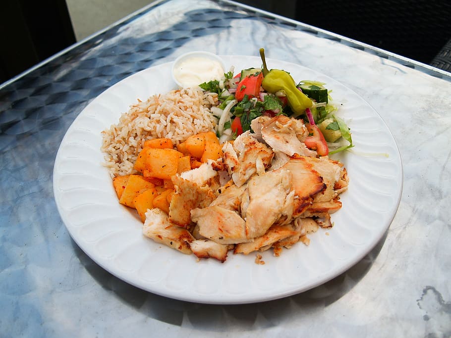 chicken, healthy, dinner, breast, meal, salad, organic, food HD wallpaper