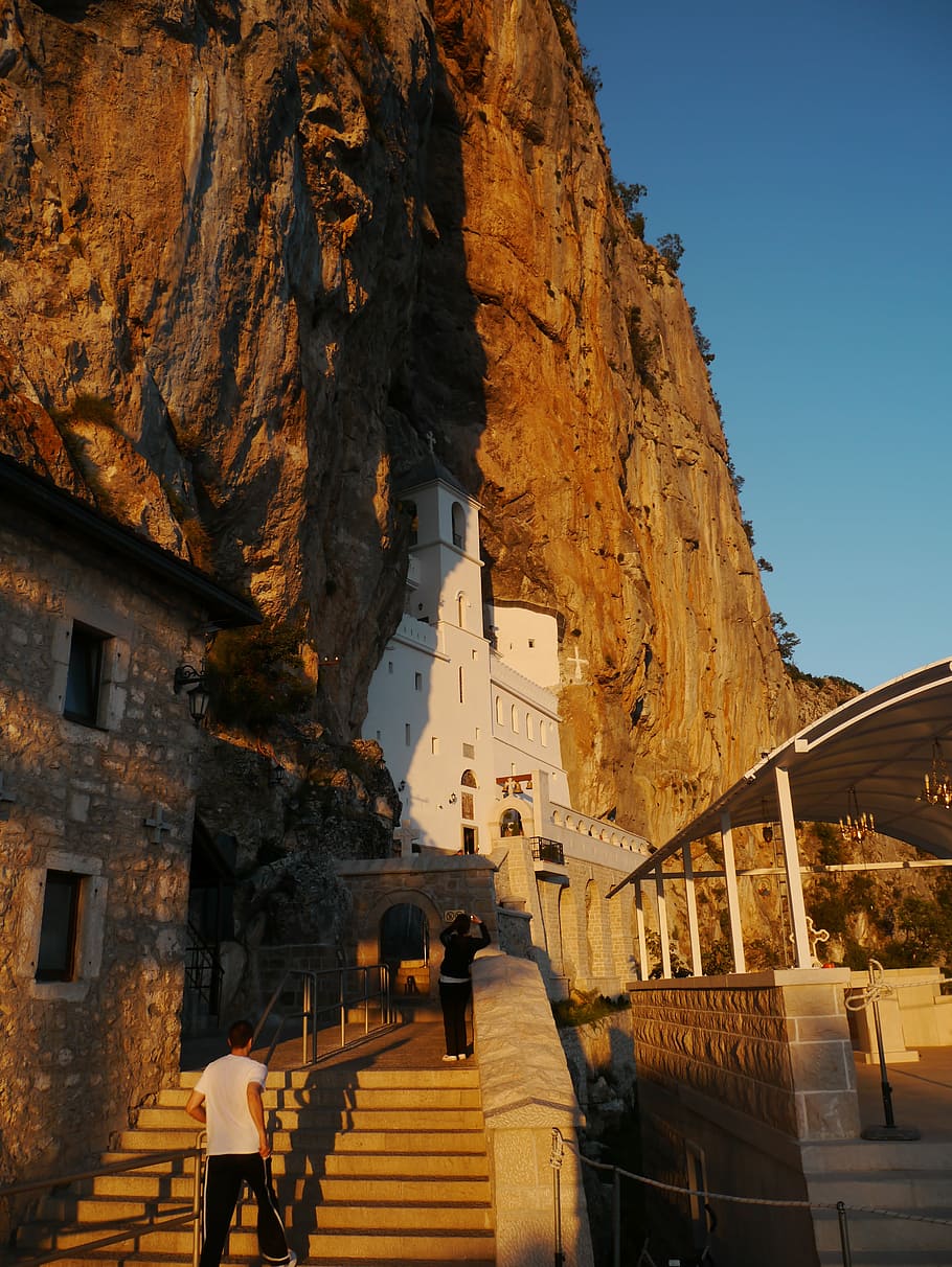 monastery, montenegro, rock, architecture, built structure HD wallpaper
