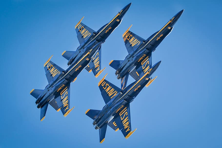 blue angels, jet, fighter, navy, military, plane, air, sky, HD wallpaper