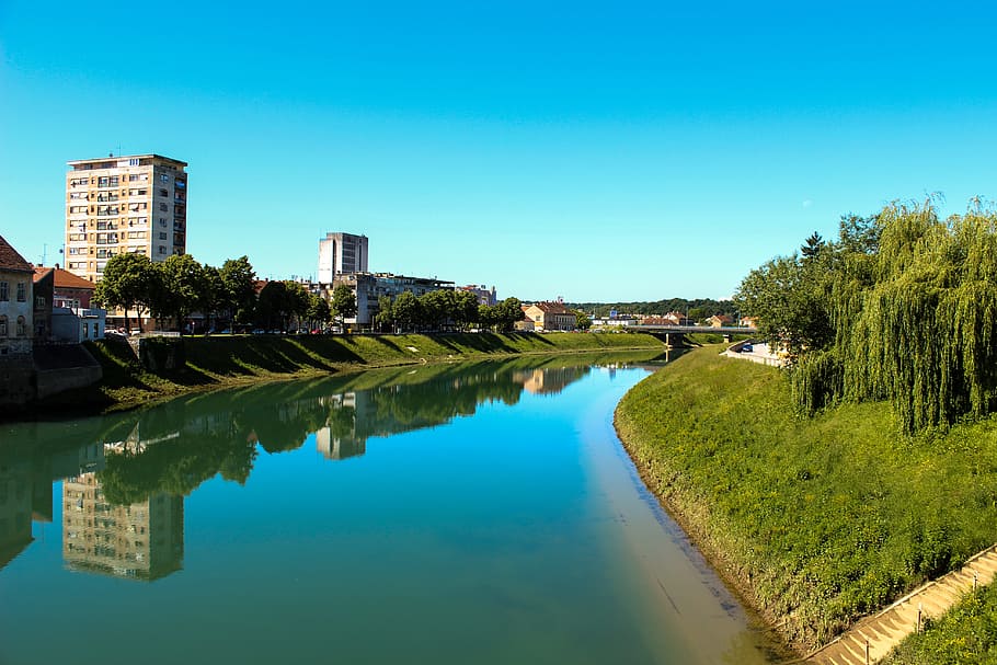 River, City, Reflection, Cityscape, urban, building, water HD wallpaper