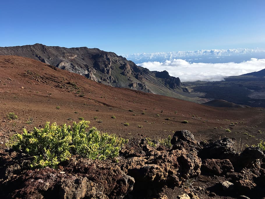hawaii, haleakala, volcano, mountain, sky, landscape, scenics - nature HD wallpaper