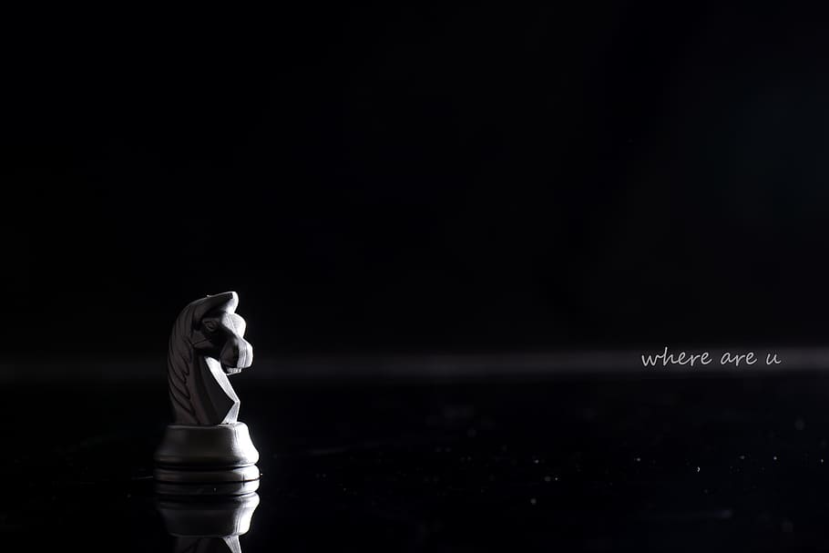 photo of horse chess with where are u text overlay, wooden horse HD wallpaper