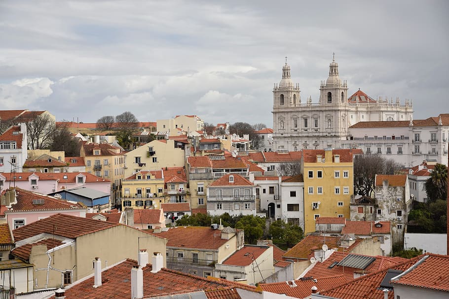 lisbon, skyline, easter monday, building exterior, built structure HD wallpaper