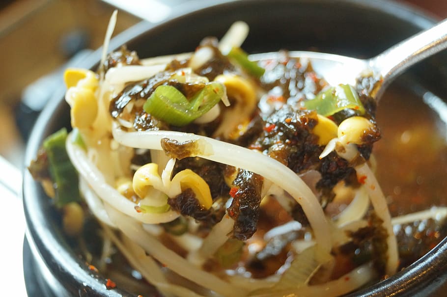 sprouts, haejangguk, soup, food, meal, vegetable, gourmet, dinner HD wallpaper