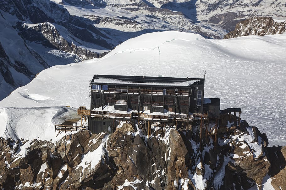 snow, winter, cold, mountain, ice, hut daisy, monte rosa, valsesia HD wallpaper