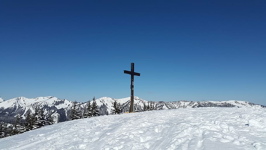 rangiswanger horn, allgäu, winter, summit, summit cross, mountains
