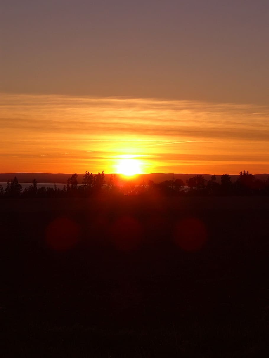 sunset, nova scotia, canada, dusk, sky, landscape, orange, light HD wallpaper