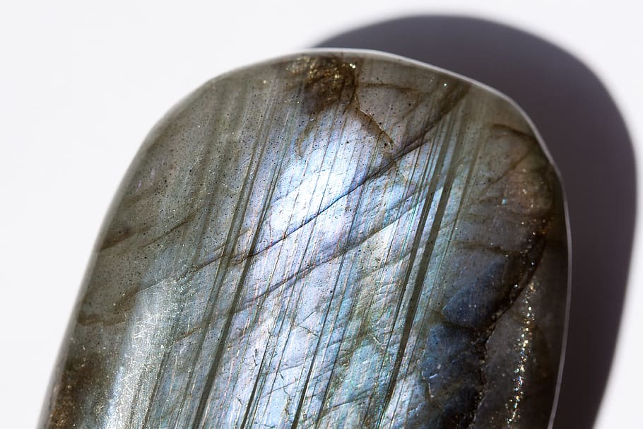 gem, labradorite, ground, polished, bluish, blue, violet, shimmer HD wallpaper