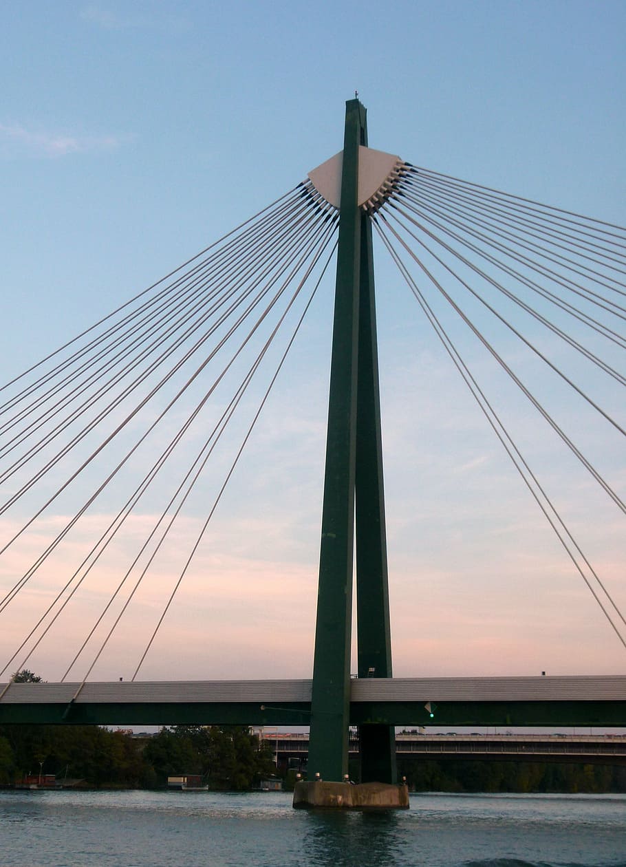 bridge, danube, vienna, danube bridge, sky, architecture, engineering HD wallpaper