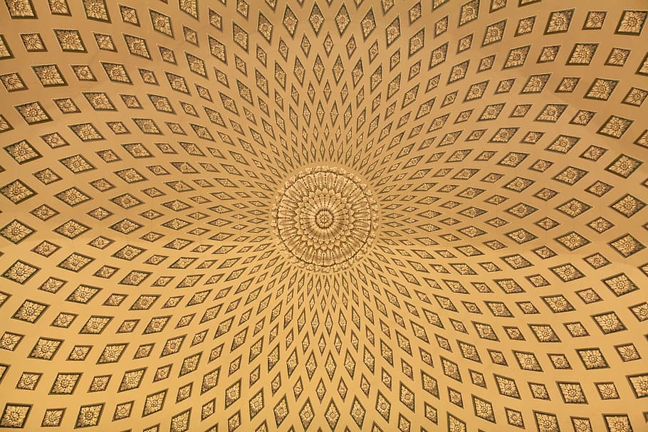 optical illusion illustration, pattern, architecture, blanket HD wallpaper