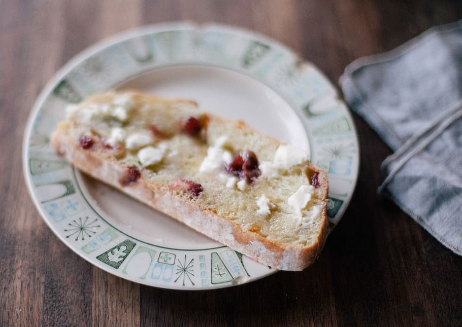bread, toast, butter, plate, food, snack, jam, food and drink HD wallpaper