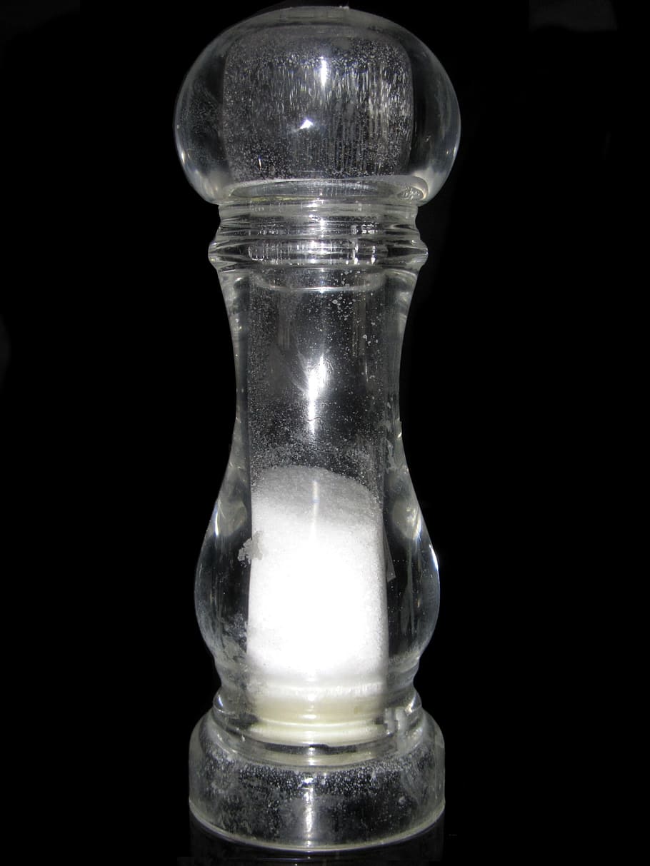 Salt Shaker, Glass, Reflections, black, black Color, black Background HD wallpaper