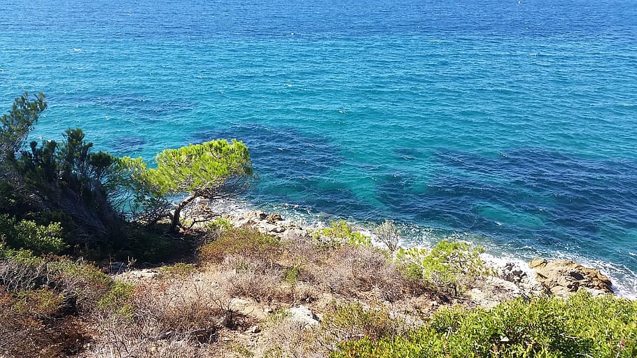 sea, sun, beach, air, blue, nature, water, day, outdoors, scenics HD wallpaper