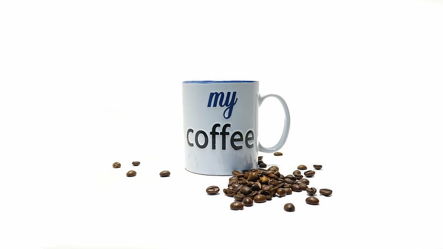 My Coffee ceramic mug, beans, coffee beans, beverages, roasting HD wallpaper