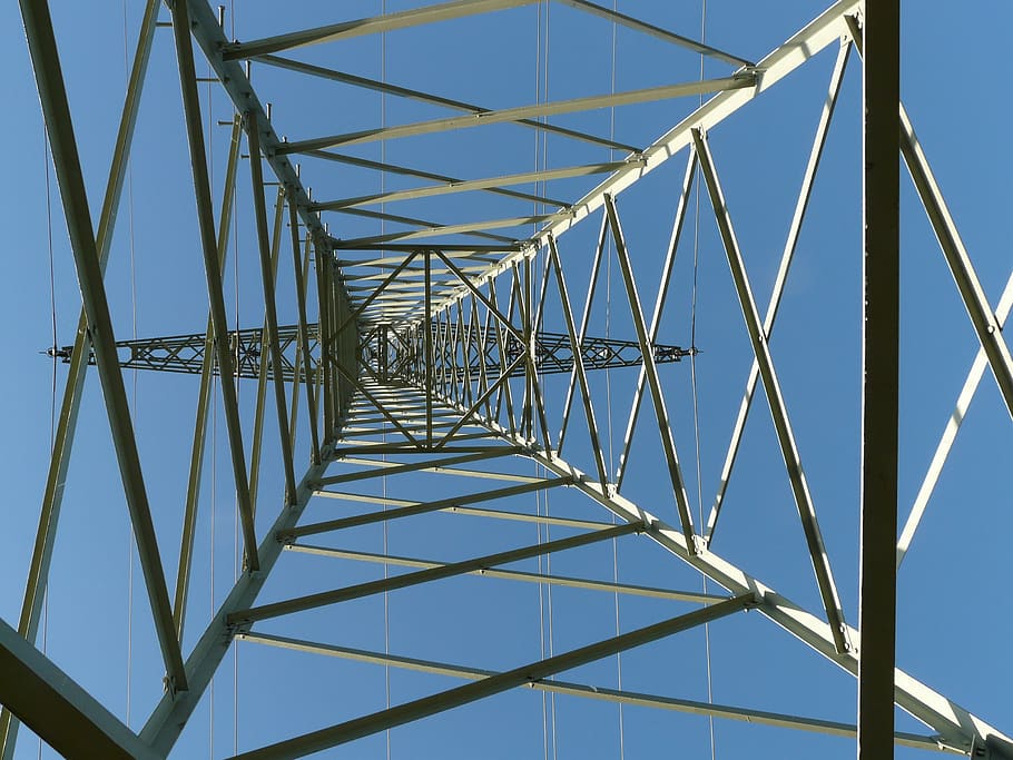 strommast, pylon, current, electricity, iron, tower, building HD wallpaper