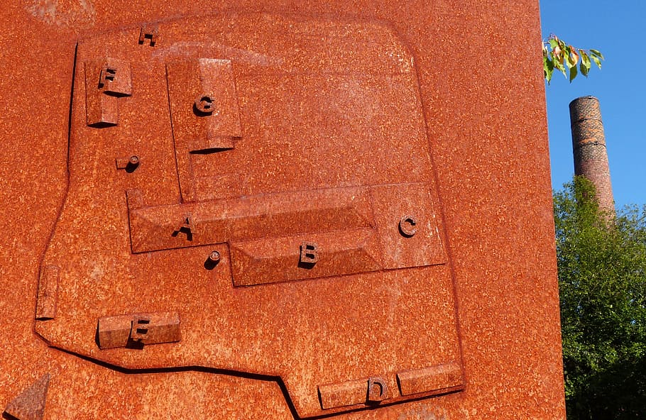 rusty, iron, sculpture, welded, old brickyard, factory, industry HD wallpaper