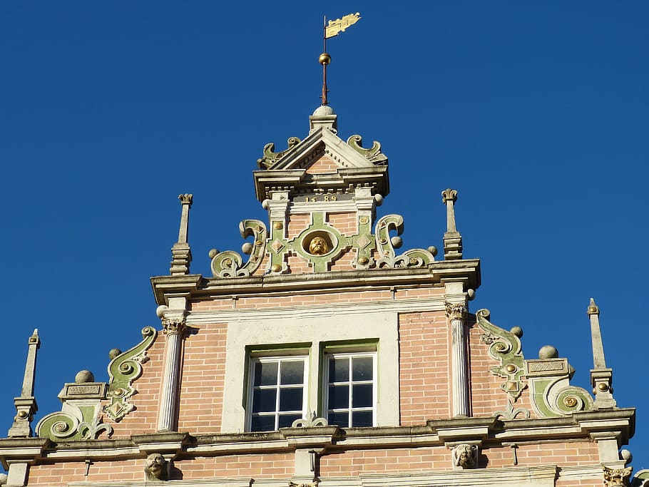 Hamelin, Building, Facade, Gable, old town, home, pennant, historically HD wallpaper
