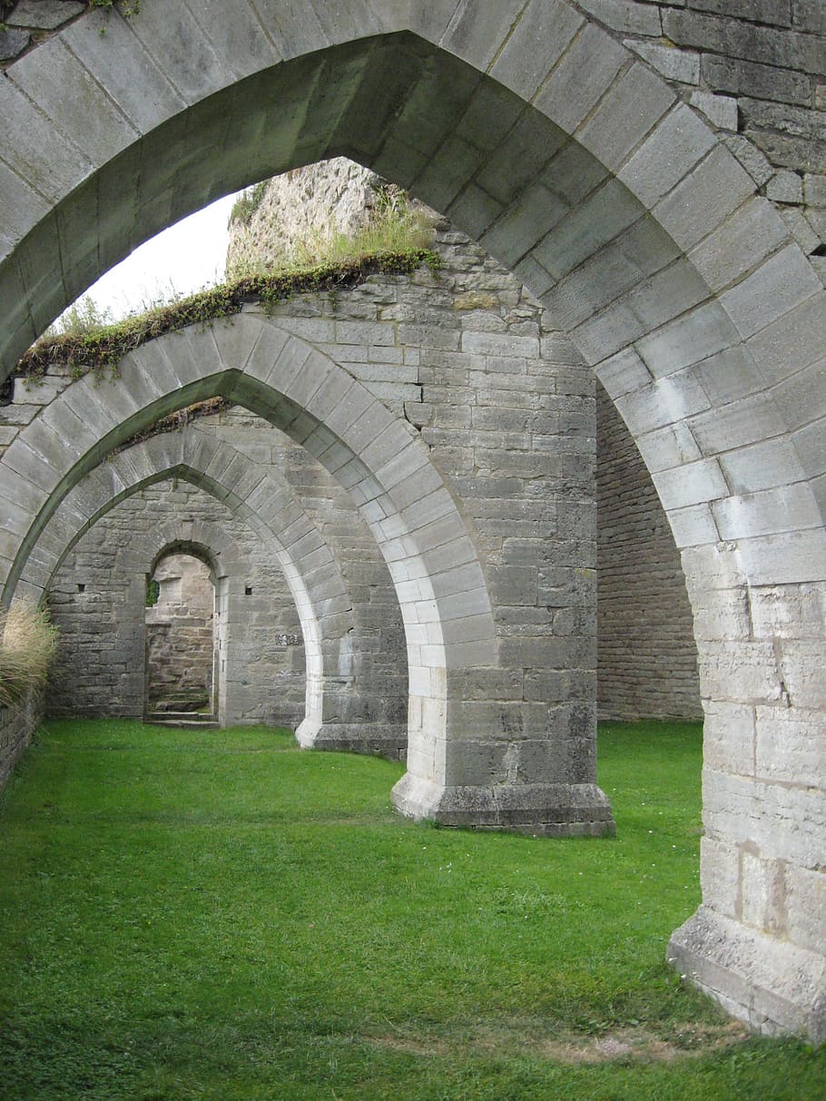 monastery, arch, architecture, built structure, plant, grass HD wallpaper