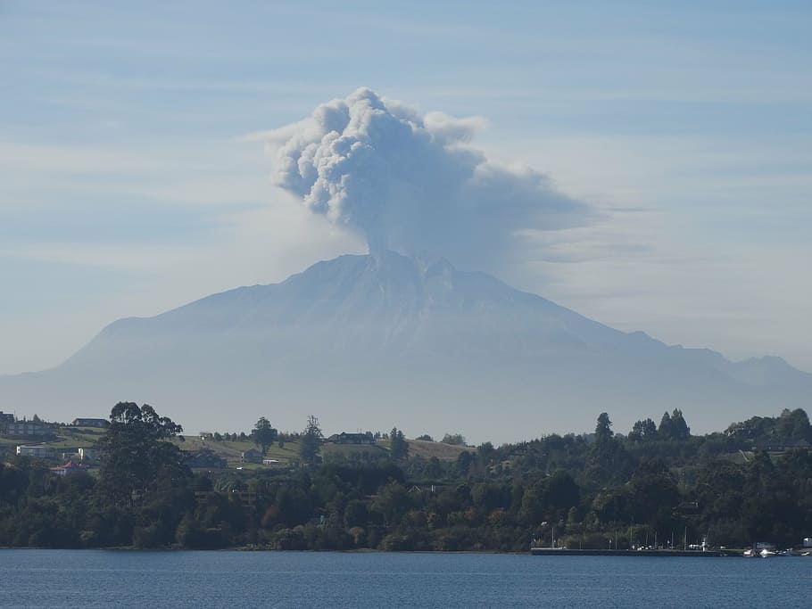 volcano, eruption, chile, mountain, mt Fuji, nature, japan HD wallpaper