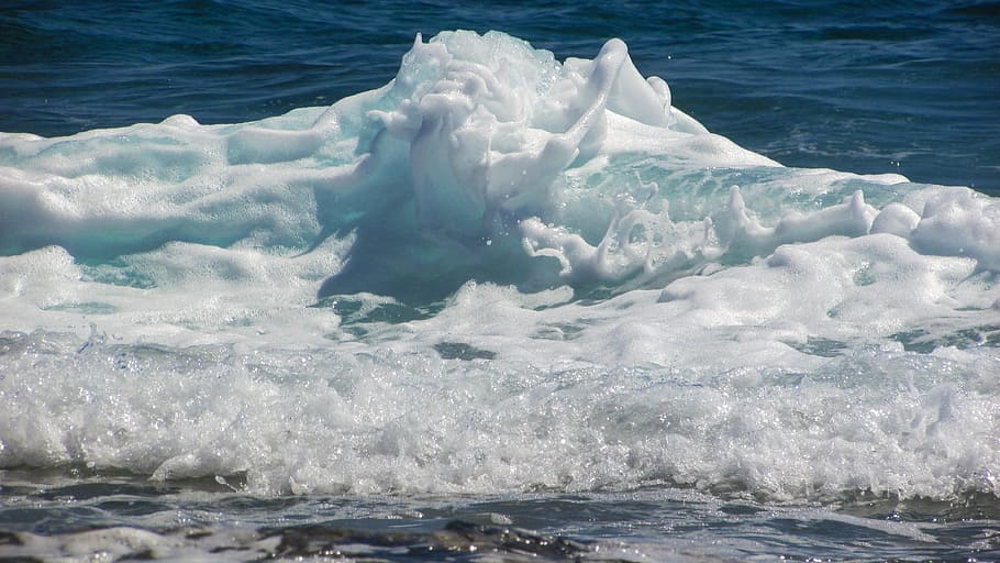 Wave, Bubbles, Foam, Spray, Energy, water, splash, liquid, sea HD wallpaper