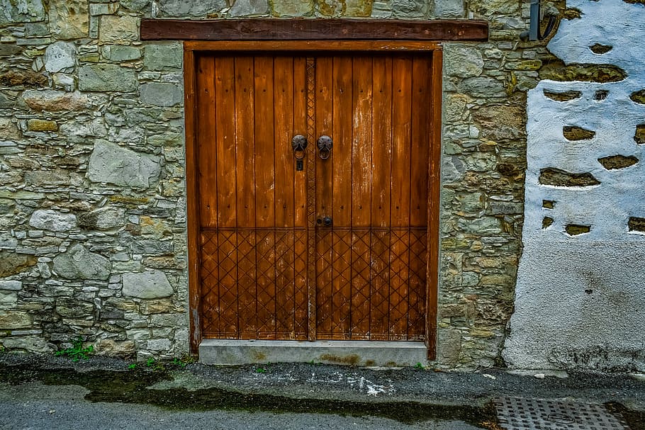 door, wall, architecture, traditional, house, gate, entrance, HD wallpaper
