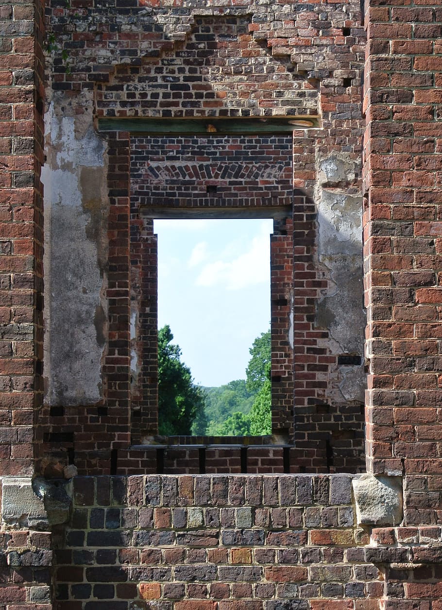 ruins, building, sky, architecture, built structure, brick HD wallpaper