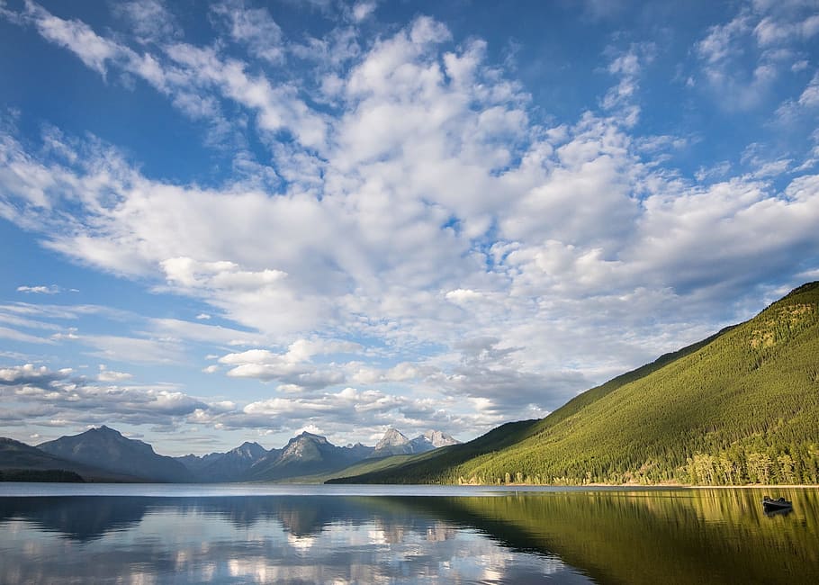 lake mcdonald, reflection, landscape, scenic, park, mountain HD wallpaper