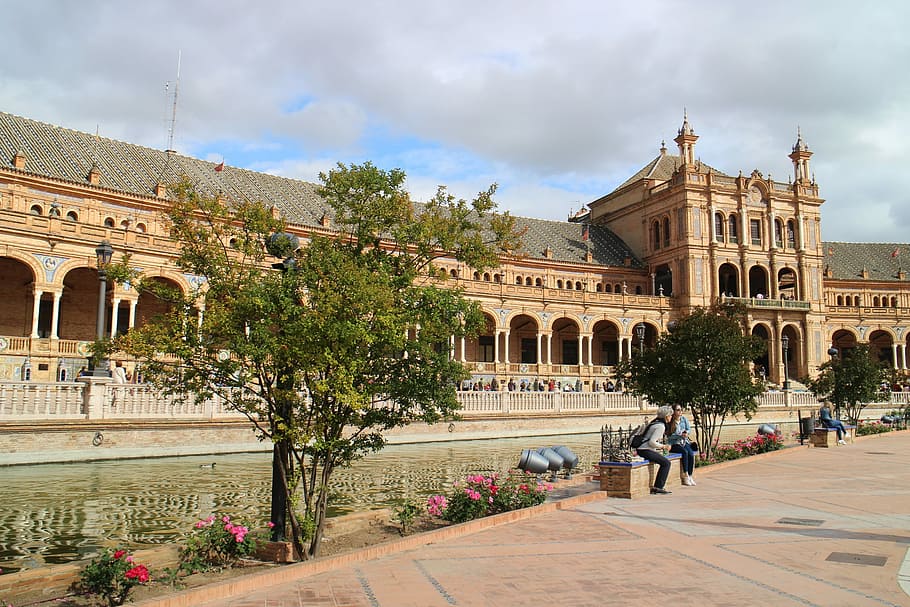 spain, architecture, square, built structure, building exterior HD wallpaper