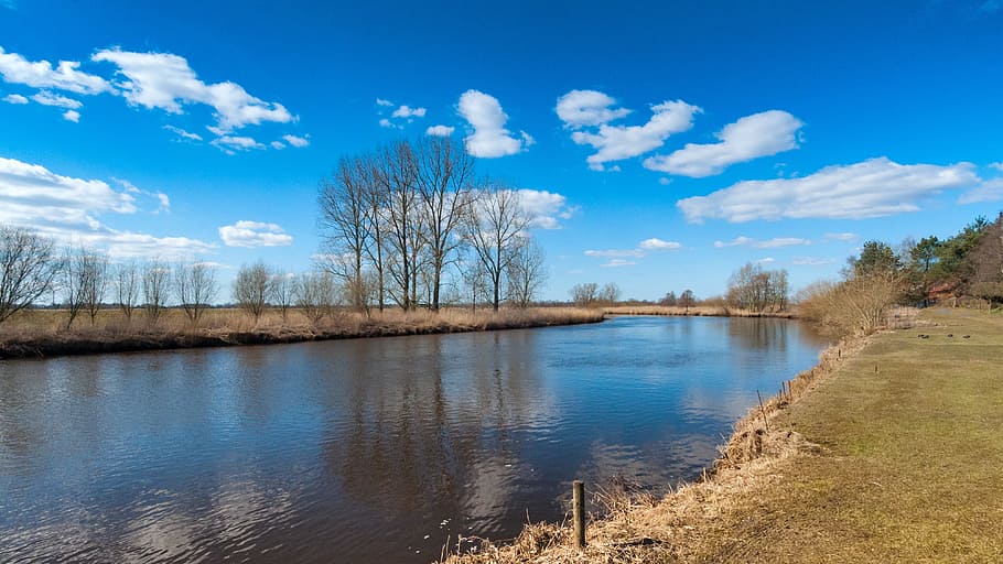 Oste, River, Lower Saxony, Germany, nature, green, north, water HD wallpaper