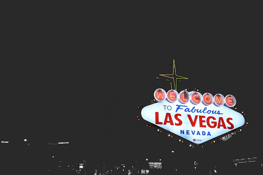 Las Vegas Nevada signage in Las Vegas, U.S.A. during nighttime, Las Vegas, Nevada, HD wallpaper
