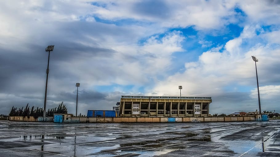 stadium, view, architecture, construction, cyprus, paralimni HD wallpaper