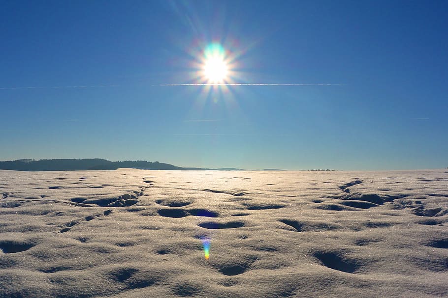 Snow, Desert, Sun, Sun, Rays, snow desert, lonely, landscape HD wallpaper