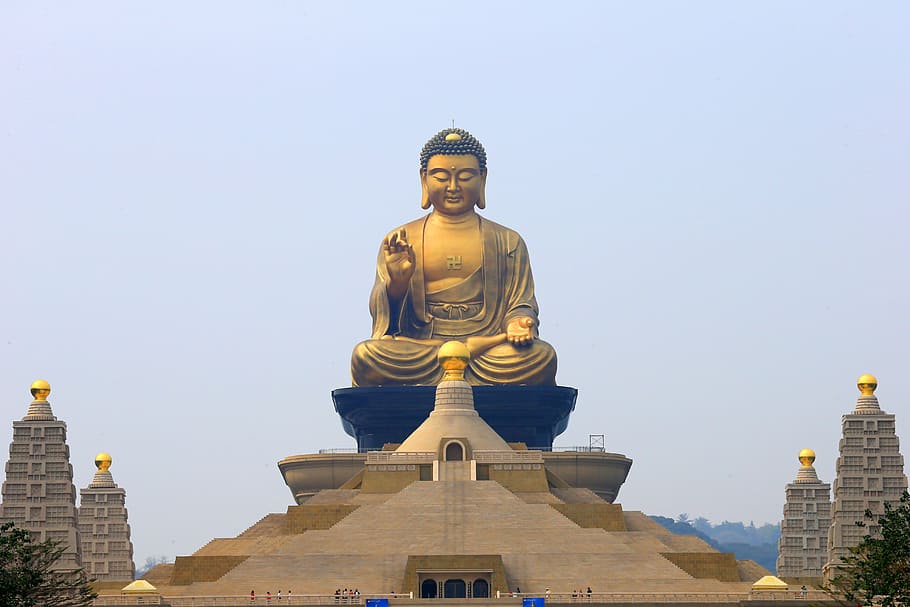 Gautama Buddha statue, taiwan, big buddha, buddha statues, sculpture, HD wallpaper