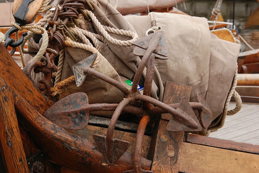 boat, anchor, sailing, ship, deck, rigging, wood - material HD wallpaper
