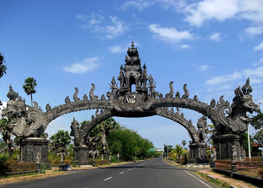 famous eastern country landmark photo shot, gapura, gilimanuk