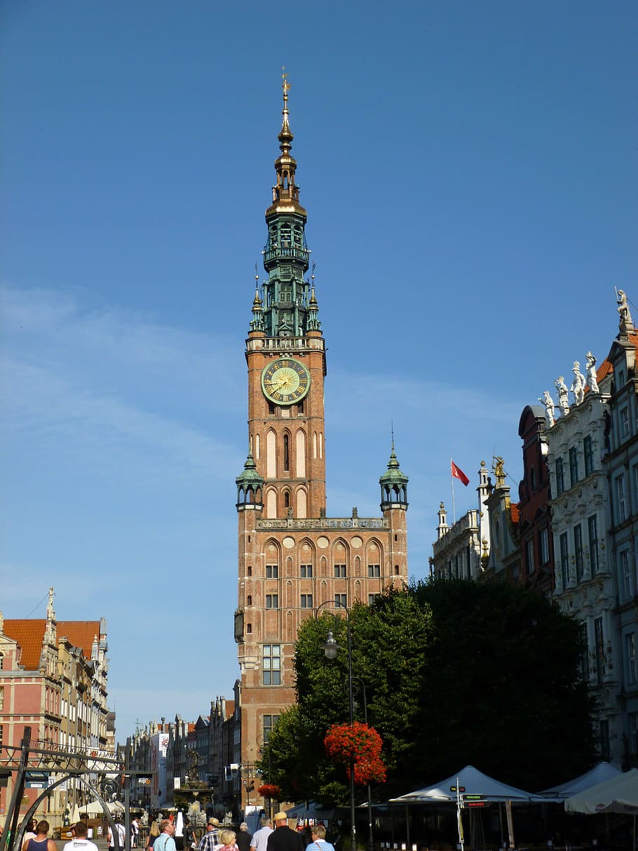 gdańsk, poland, town hall, old town, gdansk, architecture, HD wallpaper