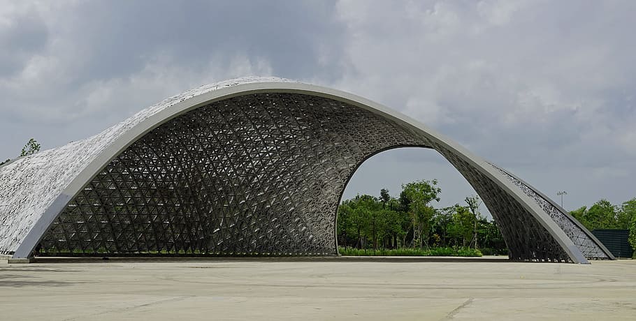 Singapore, Pavilion, Building, park, futuristic, botanical garden, HD wallpaper