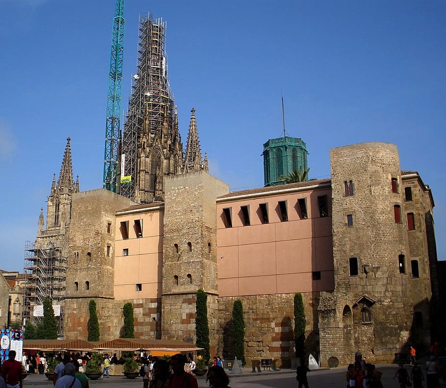 Barcelona, Spain, Clouds, Buildings, sky, church, architecture HD wallpaper