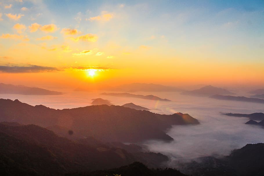 Mountain View Golden Hour Photography, adventure, backlit, beautiful HD wallpaper