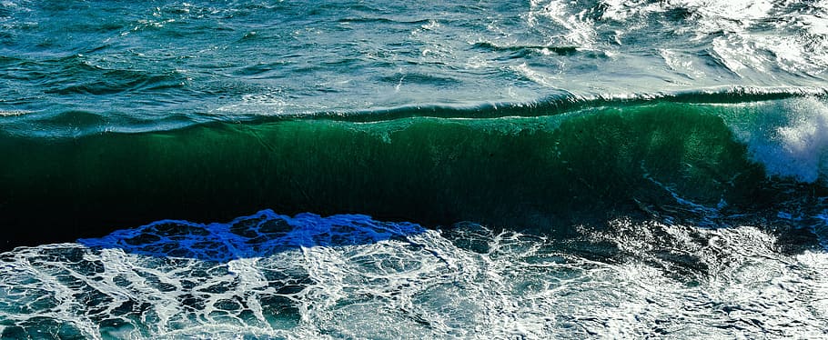wind, wave, huge, break, transparent, water, ocean, sea, nature HD wallpaper