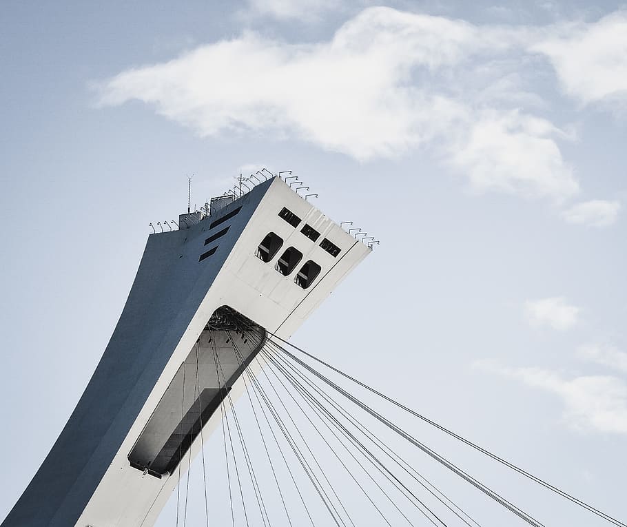 white tower, low angle photography of ship tower, close-up, white building HD wallpaper