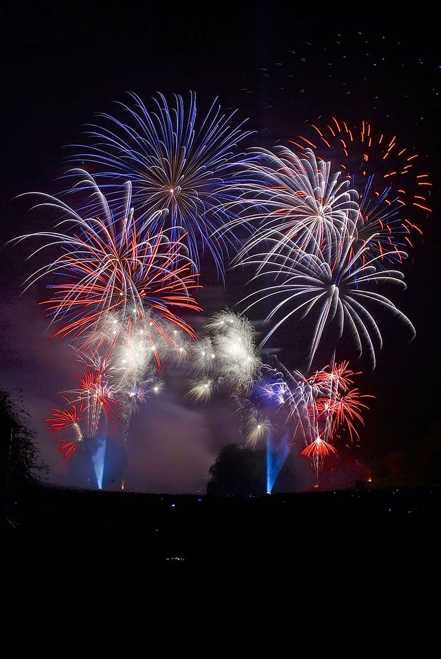 aerial fireworks display during nighttime, bonfire, burst, firework display