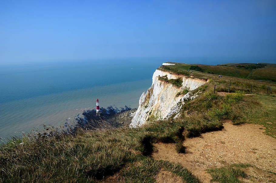 beachy head, white cliffs, lighthouse, crash, national park HD wallpaper