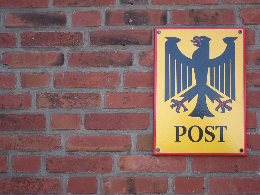 shield, post, deutsche bundespost, federal eagle, authority HD wallpaper