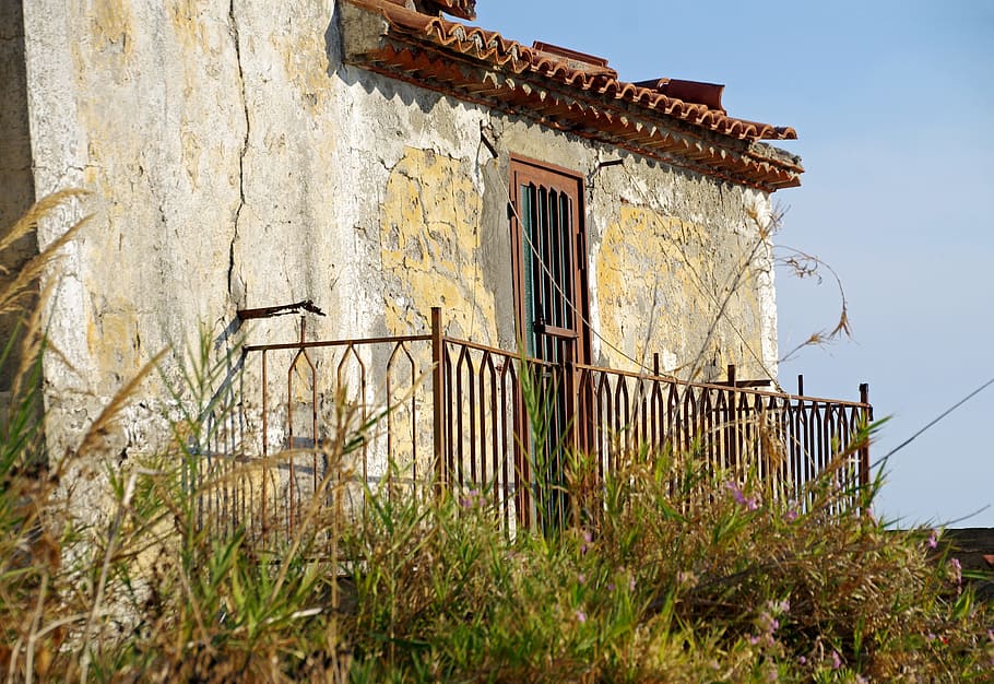 door, old, time, end, closed, railing, casa antica, wall, scalea HD wallpaper