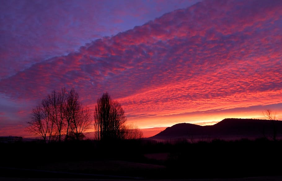 dawn, aurora, sky, landscape, clouds, sunset, beauty in nature HD wallpaper