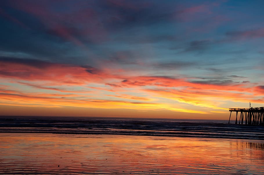 1920x1080px free download HD wallpaper Pismo, Beach, Sunset, Water