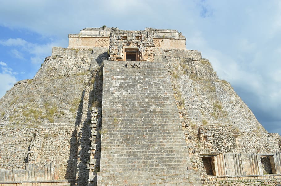 pyramid, mexico, maya, architecture, uxmal, aztec, sun, tourism, HD wallpaper